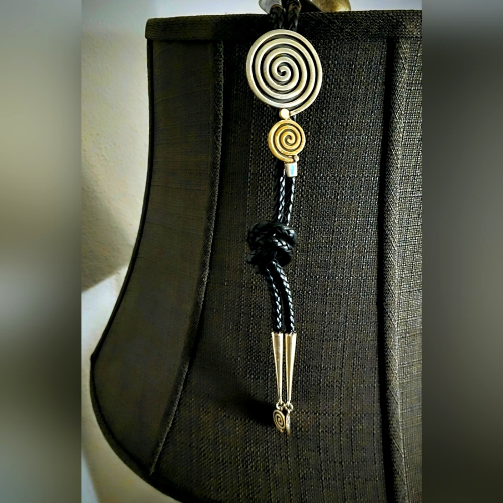 Couture Infinity Circular Bolo Tie. Twins of Time. Silver. Gold. Opal. Eternal.